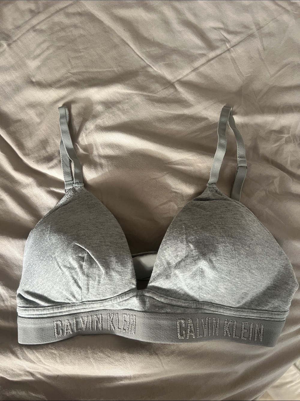 Calvin Klein Light Gray Wireless Logo Bralette